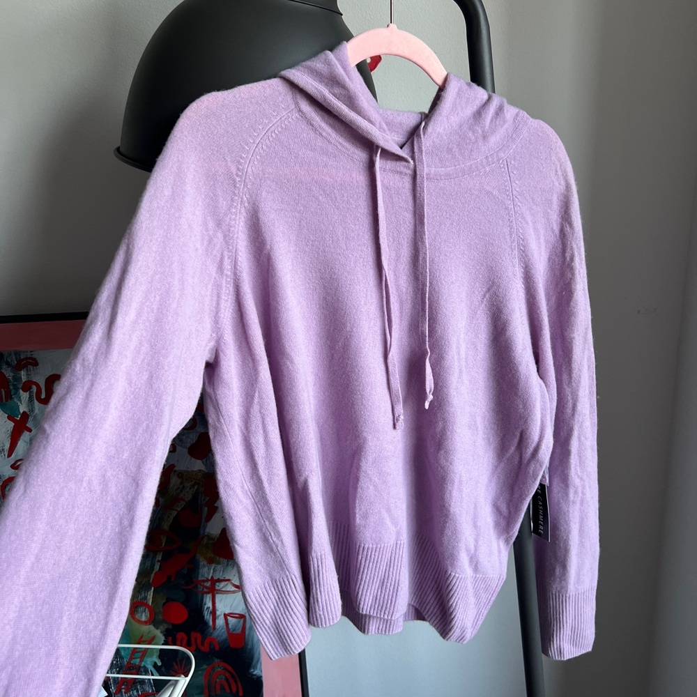 100% Cashmere Women’s Hoodie Sweater, Lilac, NWT